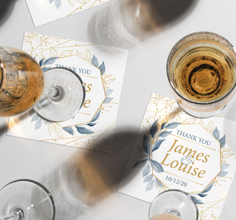 özel düğün konuk coaster - TenStickers