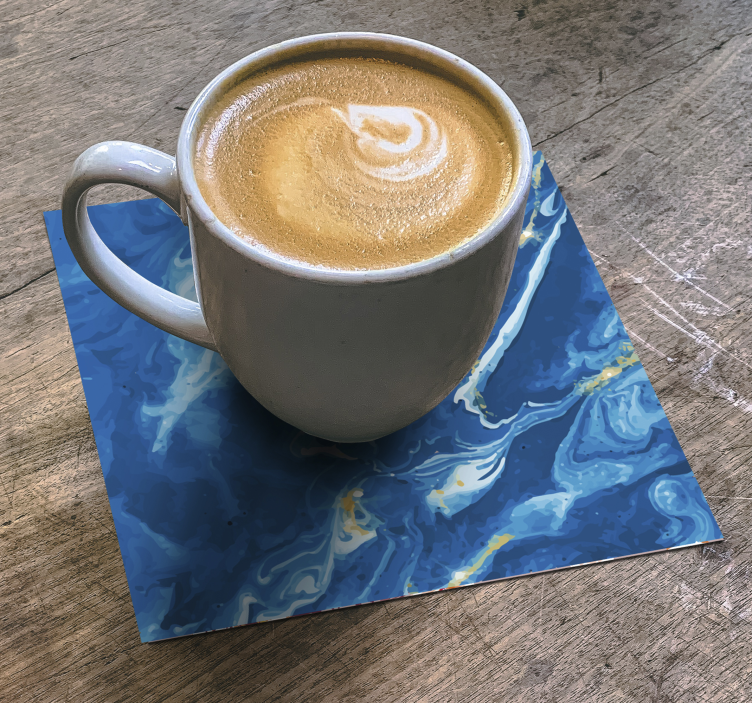 Mavi suluboya efekti modern bardak altlığı - TenStickers