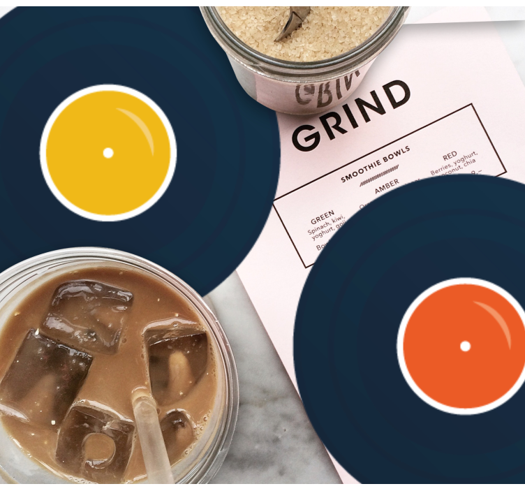 Müzik vinil eski bardak altlığı - TenStickers