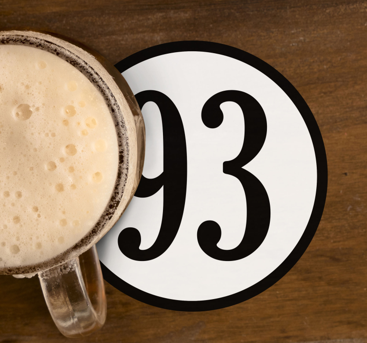 özel sayı yuvarlak kişiselleştirilmiş bardak - TenStickers