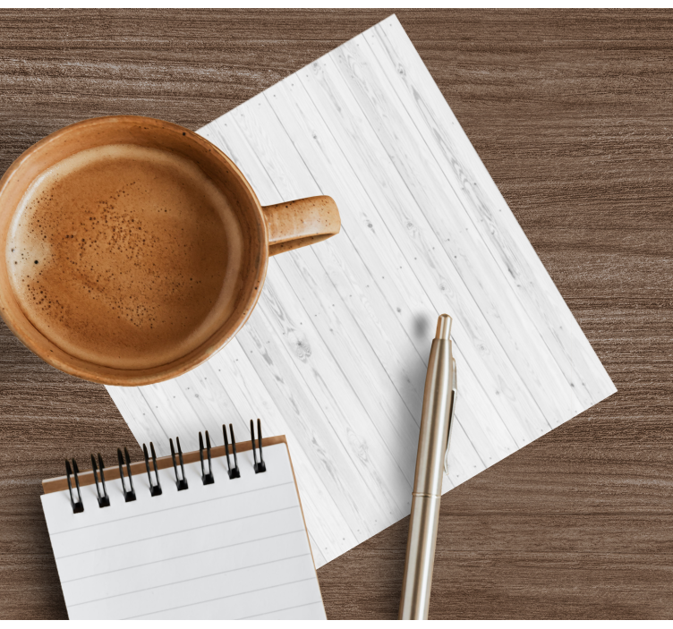 Tahta doku treni ile beyaz ahşap desen - TenStickers