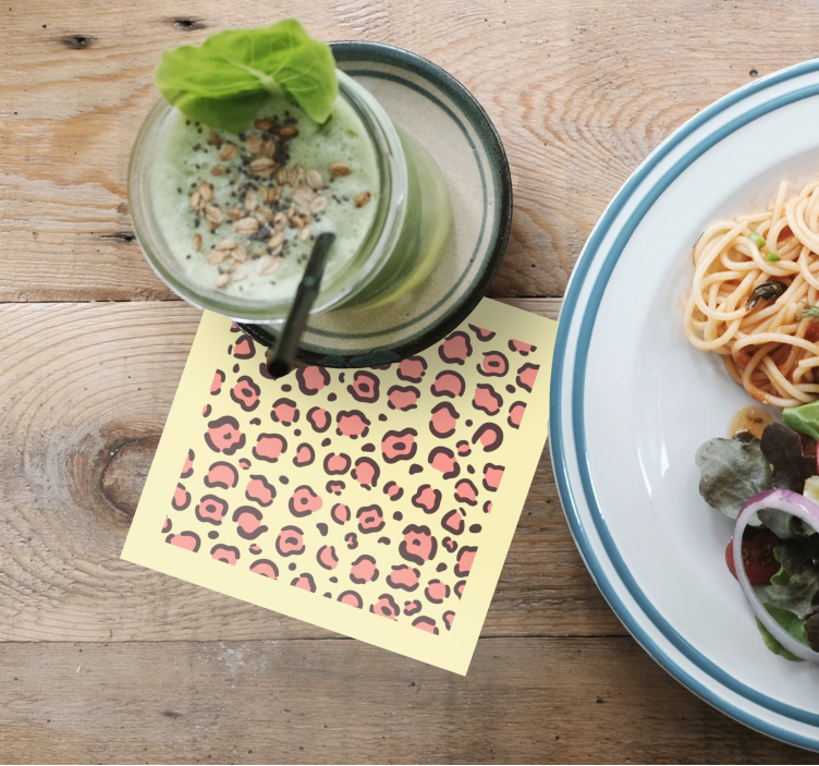 Sarı ve pembe leopar modern coaster - TenStickers