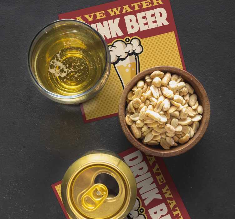 Su tasarrufu içki bira altlığı bira paspaslar - TenStickers