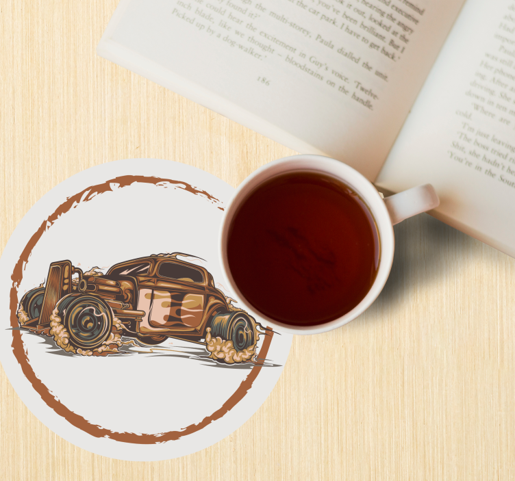Süs boyalı araba eski model coaster - TenStickers