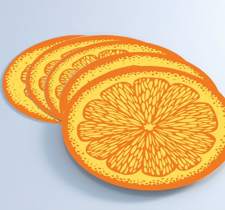 Turuncu el çizmek desen narenciye altlığı - TenStickers