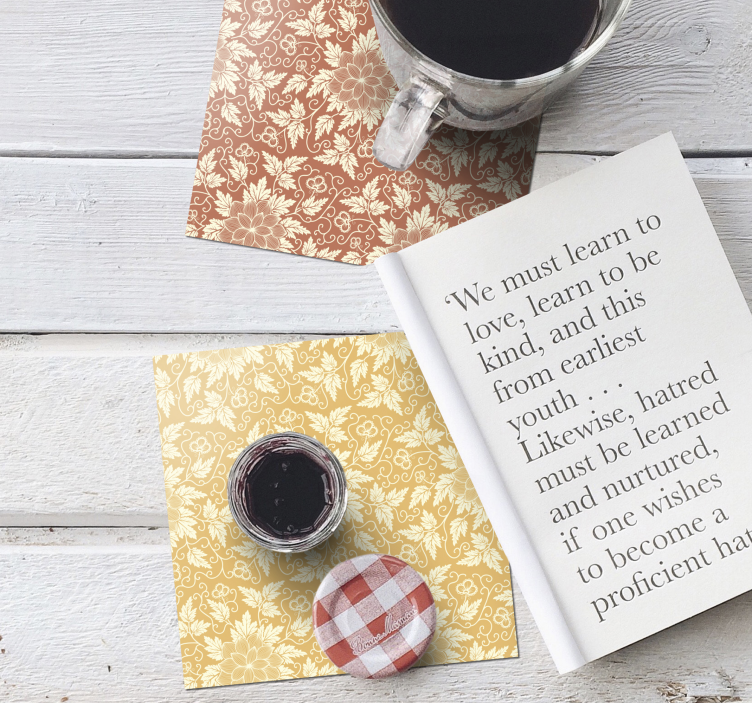 Vintage çiçek süsleme bardak altlığı - TenStickers