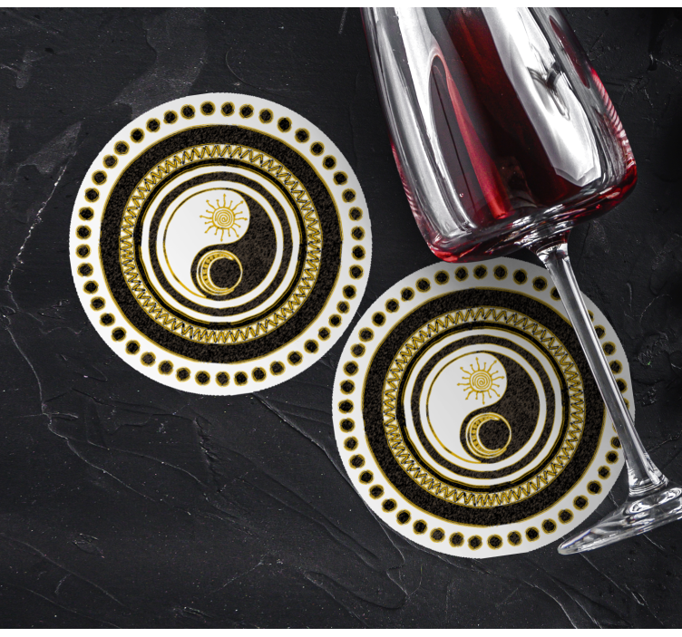 Yin ve yang modern bardak altlığı - TenStickers