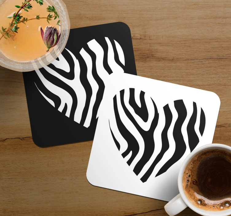 Zebra baskı kalpleri altlığı - TenStickers