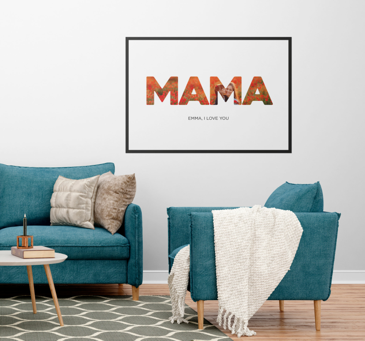 Mama seni seviyorum. oturma odası afiş - TenStickers