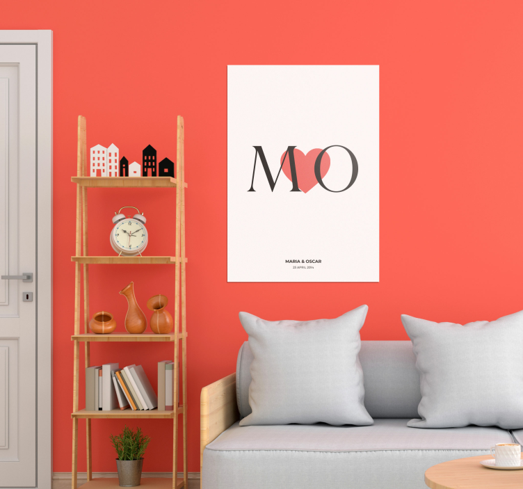 Baş harfleri özel aşk özelleştirilebilir poster - TenStickers