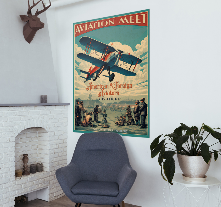 Aviyasyon Buluşması vintage afiş - TenStickers