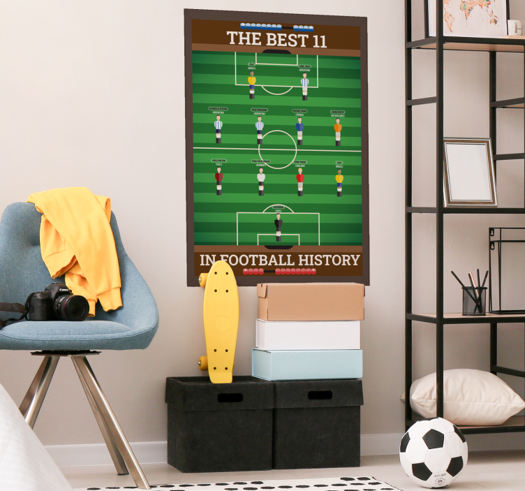 Futbol tarihinin en iyi 11'i genç odası duvar poste - TenStickers