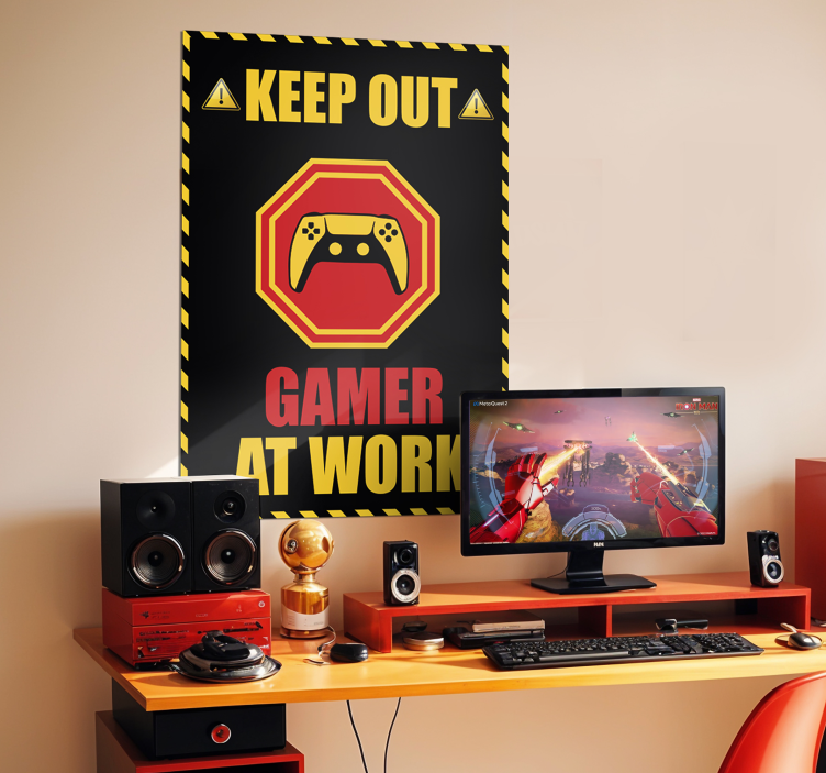 gamer iş başında Video oyunu posteri - TenStickers