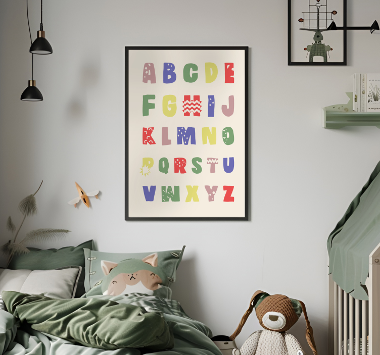 Geometrik bir alfabe cocuk odasi poster - TenStickers