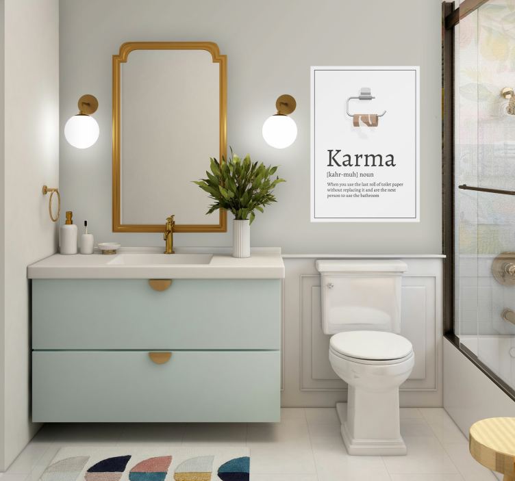 Karma tanımlı banyo posteri - TenStickers