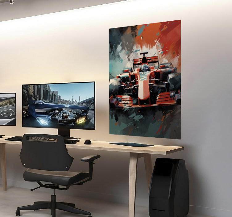 Kırmızı araba Formula 1 afiş - TenStickers