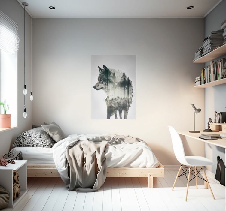 Kurt çift pozlama hayvan posteri - TenStickers