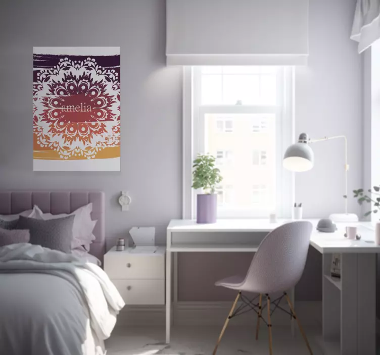 Mandala adı özelleştirilebilir poster - TenStickers