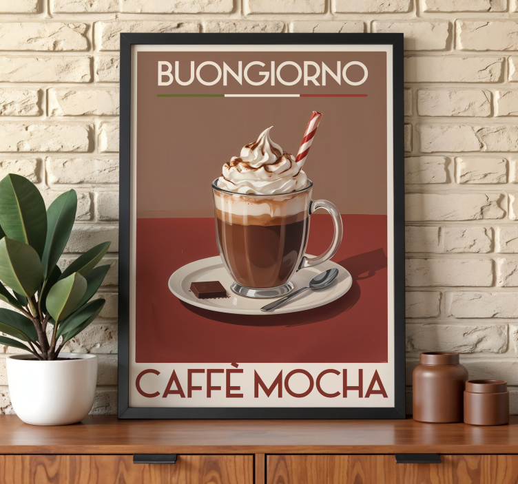 Mocha kahve vintage afiş - TenStickers