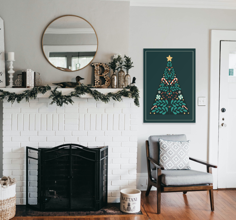 Noel ağacı afiş baskı - TenStickers