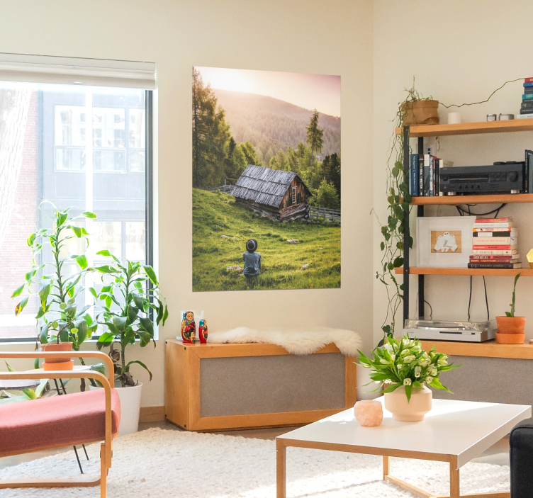 Orman posterinde manzara evi - TenStickers