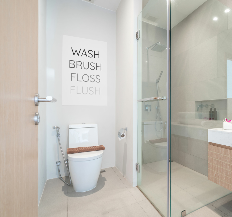 Yıkama fırçası diş ipi yıkama posteri - TenStickers