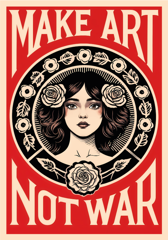 make art not war sanat afiş - TenStickers