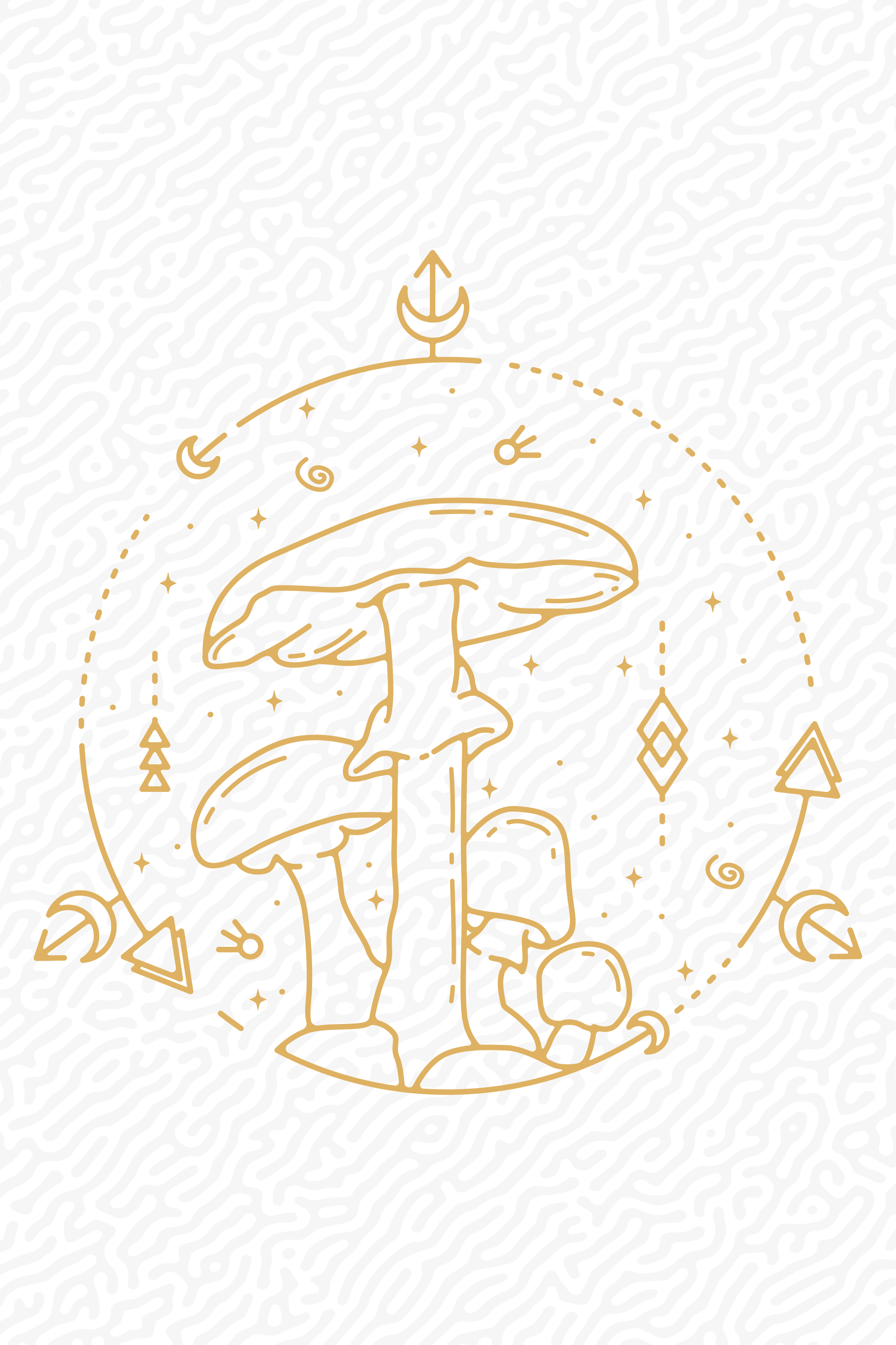 Mutfak afişi geometrik mantar monoline tasarımı - TenStickers