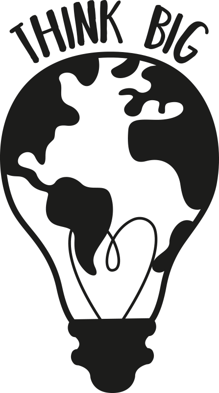 Ofis afiş - büyük düşün dünya haritası ile - TenStickers