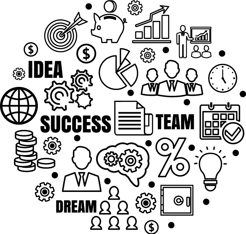 Ofis afişi İşletme İdeogramı - TenStickers