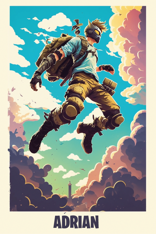 Genç odası duvar posteri kişisel isimli epik karakter - TenStickers