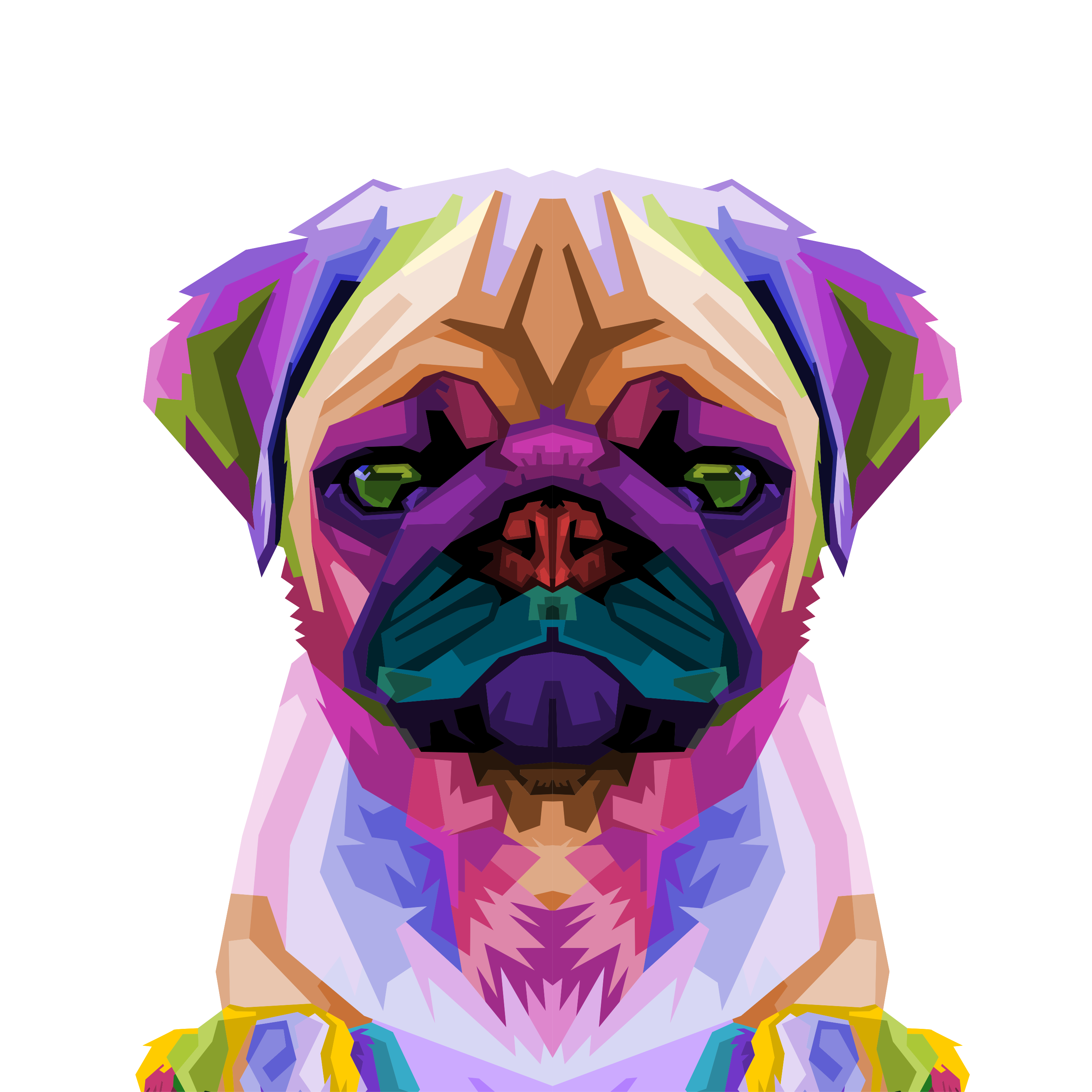 Oturma odası afişi pop art pug - TenStickers