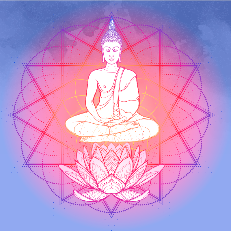Oturma odası afişi mandala buddha meditasyon yapan - TenStickers