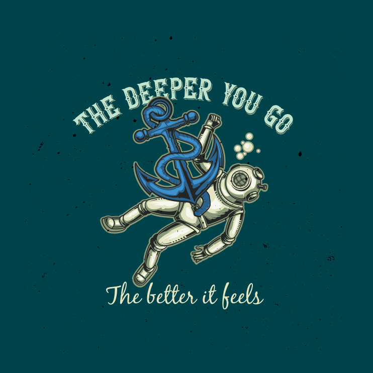 Oturma odası afişi derinleştikçe alıntı yapın - TenStickers