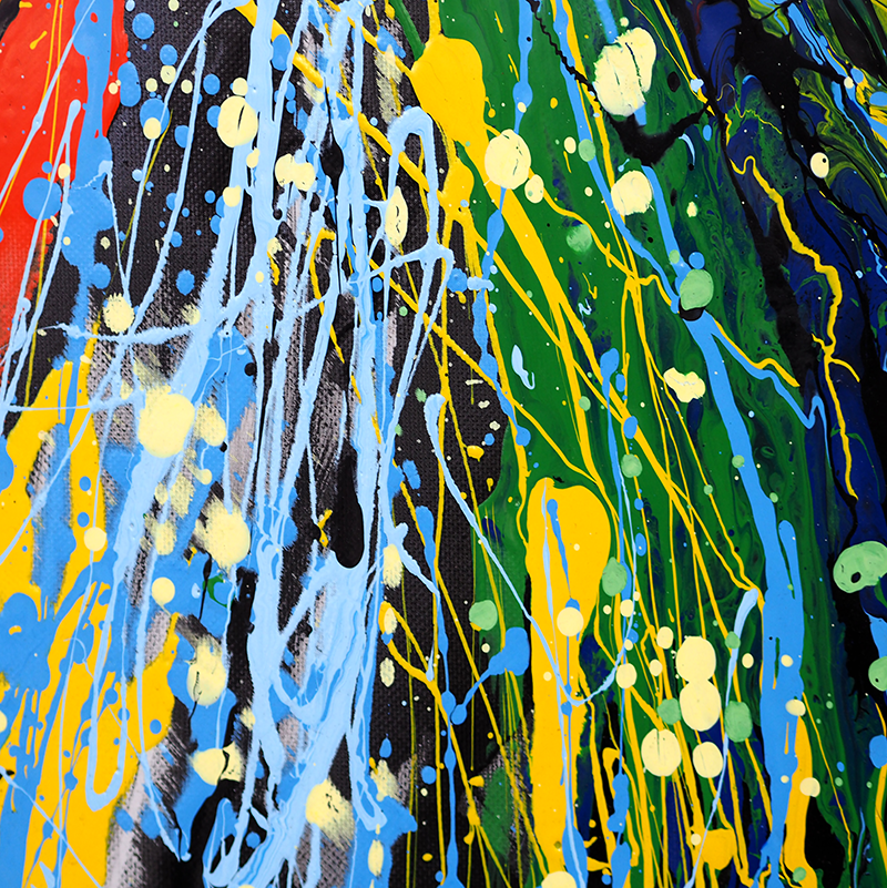 Oturma odası afişi renkli sanat sıçraması - TenStickers