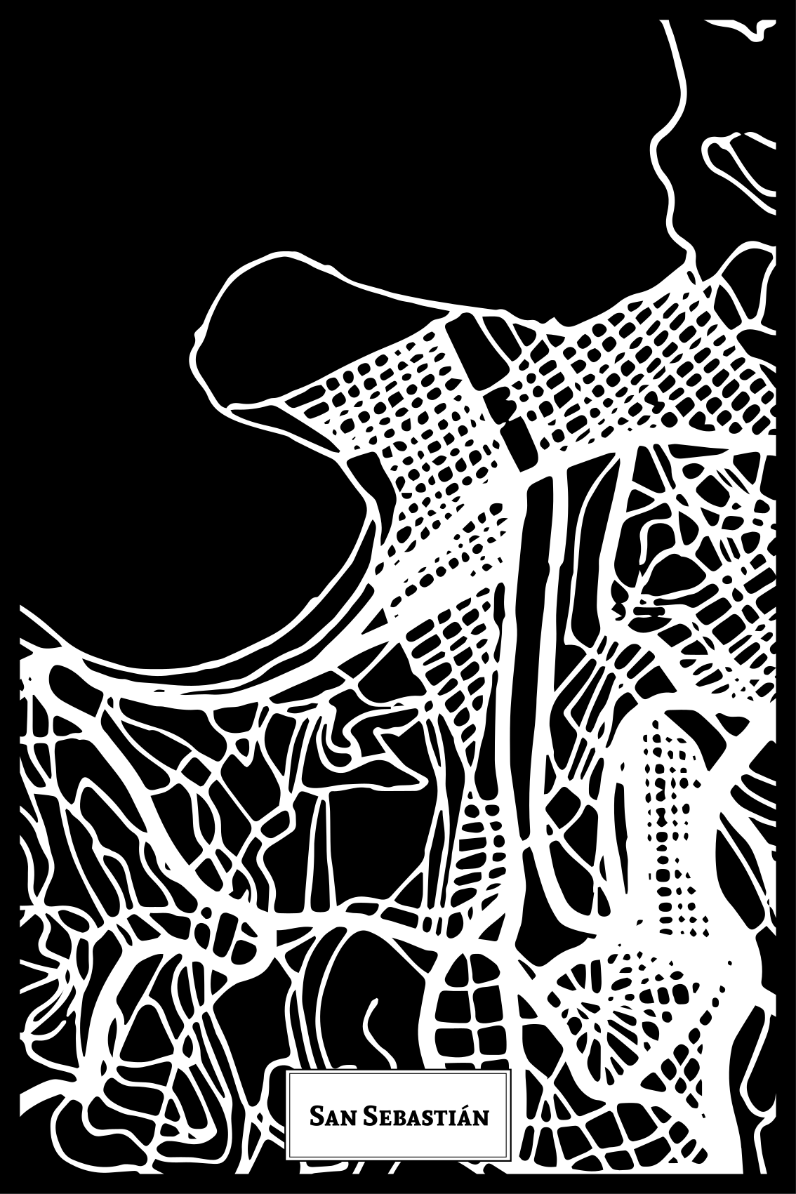 Oturma odası afişi san sebastián topoğrafik haritası - TenStickers