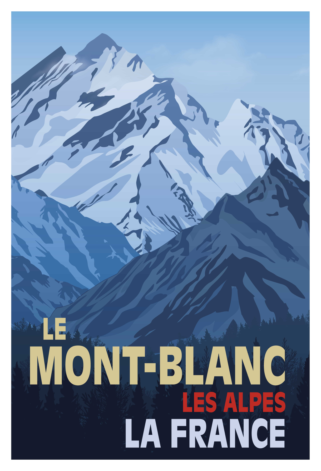 Oturma odası afişi mont-blanc retro tarzı - TenStickers