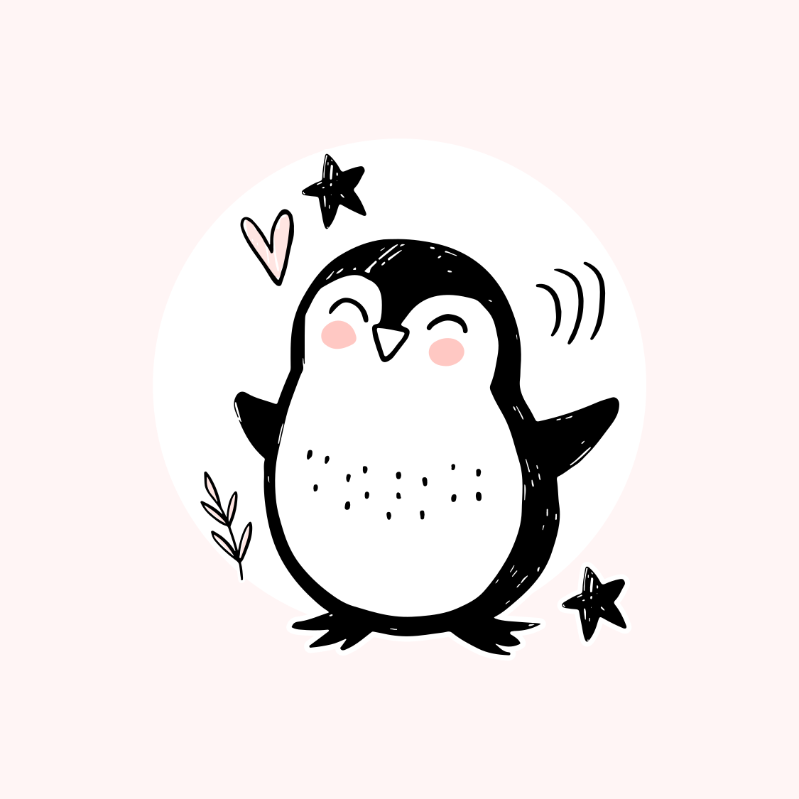 Çocuk odası poster sevimli çizilmiş bebek pengueni - TenStickers