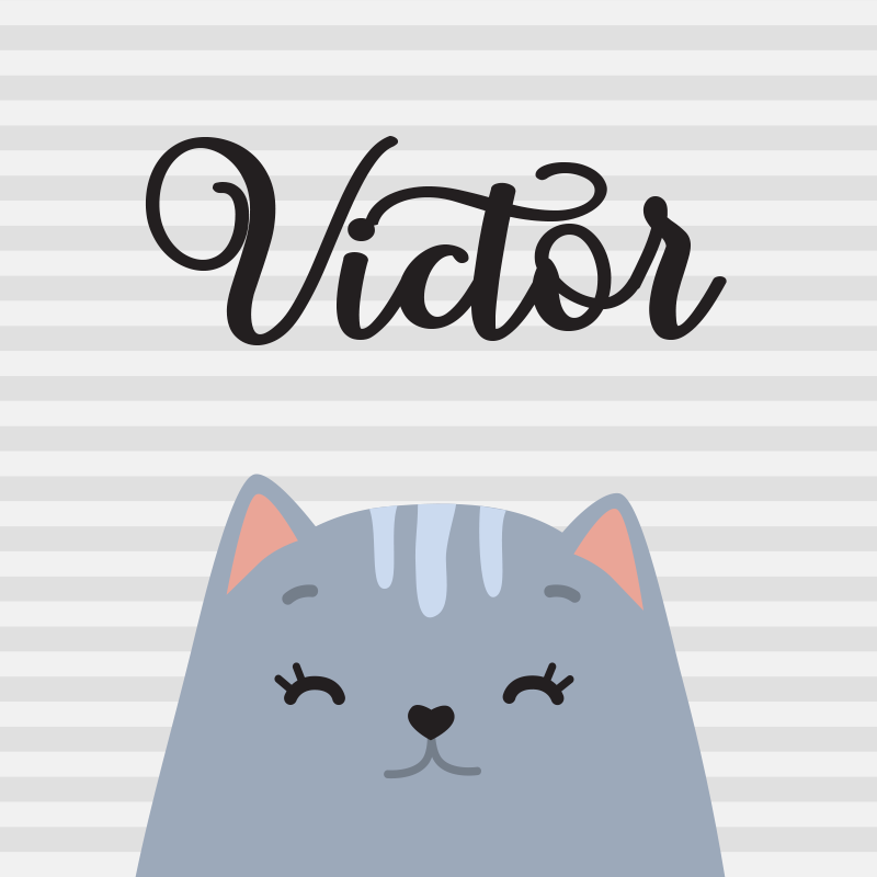Çocuk odası poster nordic kedisi ismiyle - TenStickers