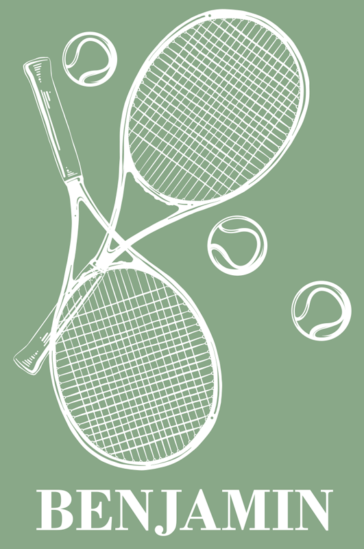Çocuk odası poster kişiye özel tenis - TenStickers