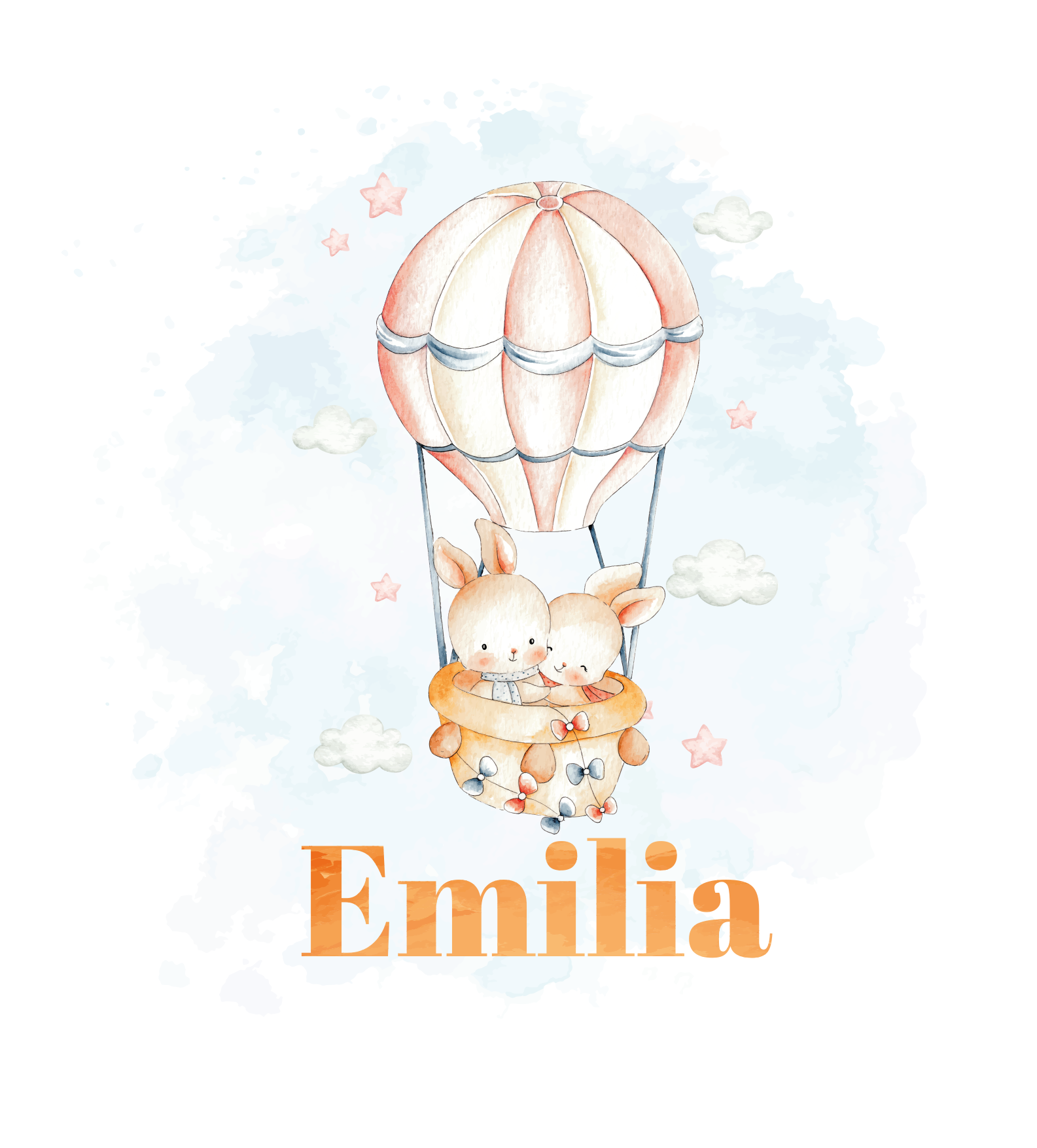 Çocuk odası poster pastel balonlu sevimli hayvanlar - TenStickers