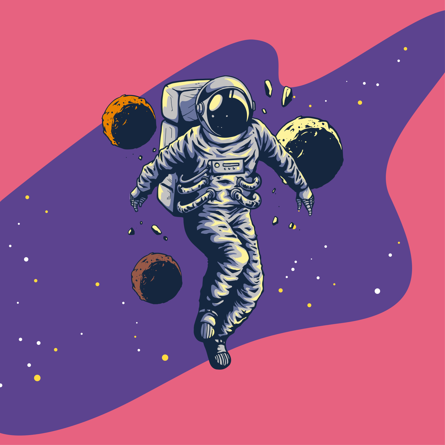 Çocuk odası poster el yapımı astronot uçuş stili - TenStickers