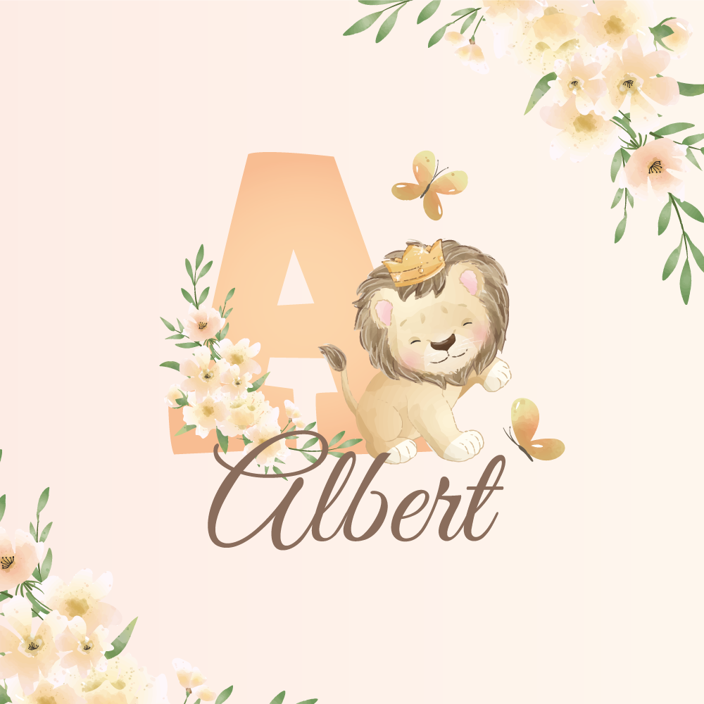 Çocuk odası poster sevimli hayvanlar dişi aslan isimli - TenStickers