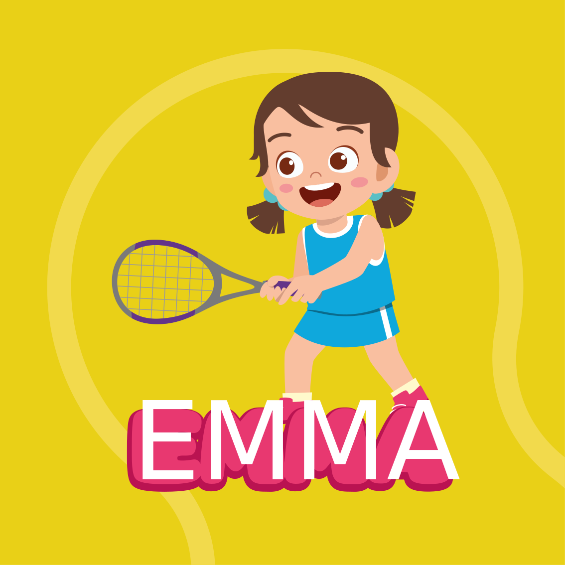 Çocuk odası poster tenisçi kız ismiyle - TenStickers