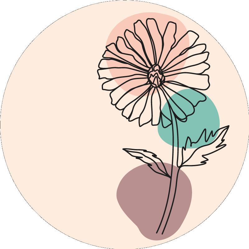 Çiçekler ve bitkiler afiş papatya çiçeği doğa çizim tasarımı - TenStickers