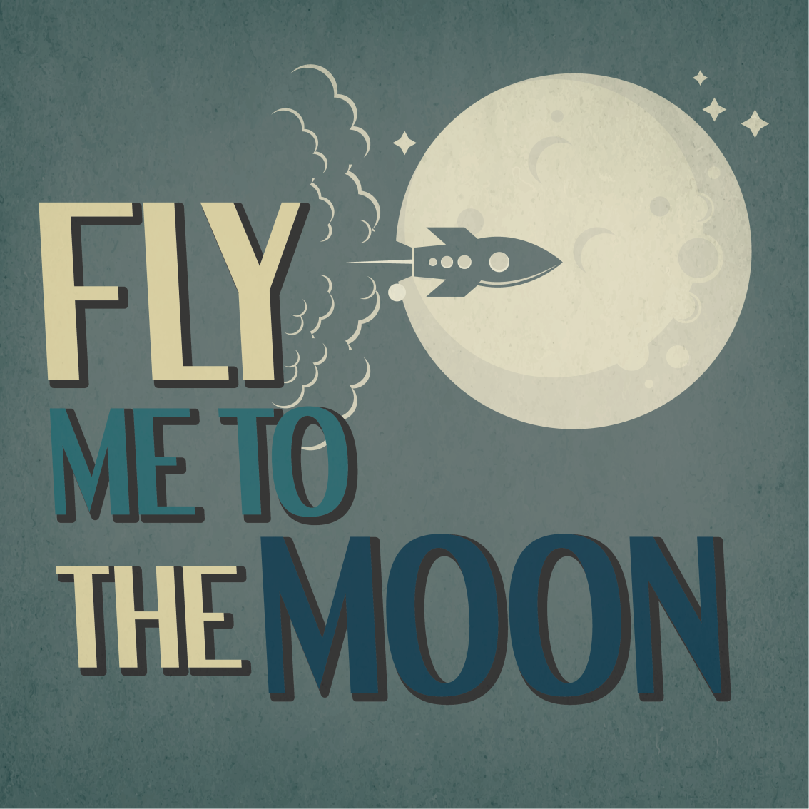 Genç odası duvar posteri roket yolculuğu ay - TenStickers