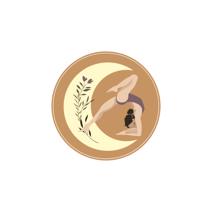 Spor afişi ay ile yoga pozu illüstrasyonu - TenStickers