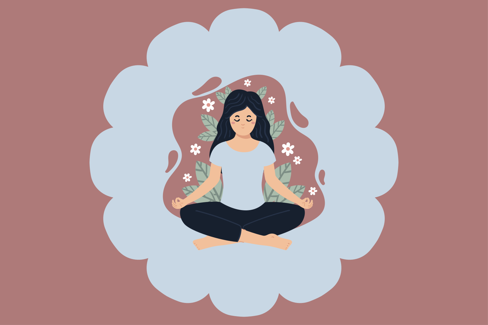 Spor afişi yoga pratiği illüstrasyonu - TenStickers