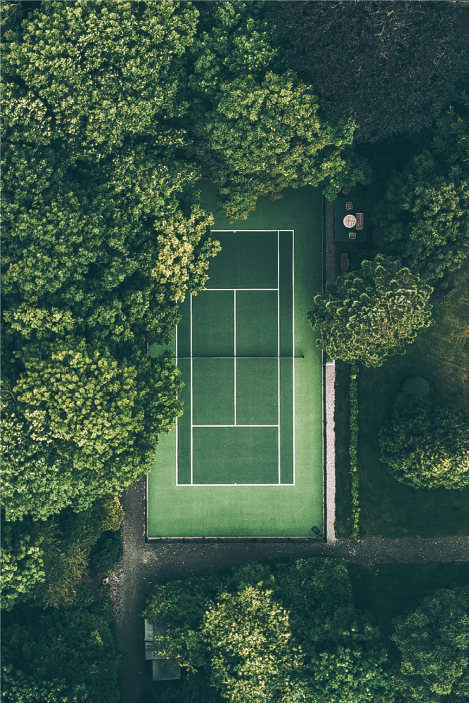 Spor afiş - yeşil tenis kortu - TenStickers