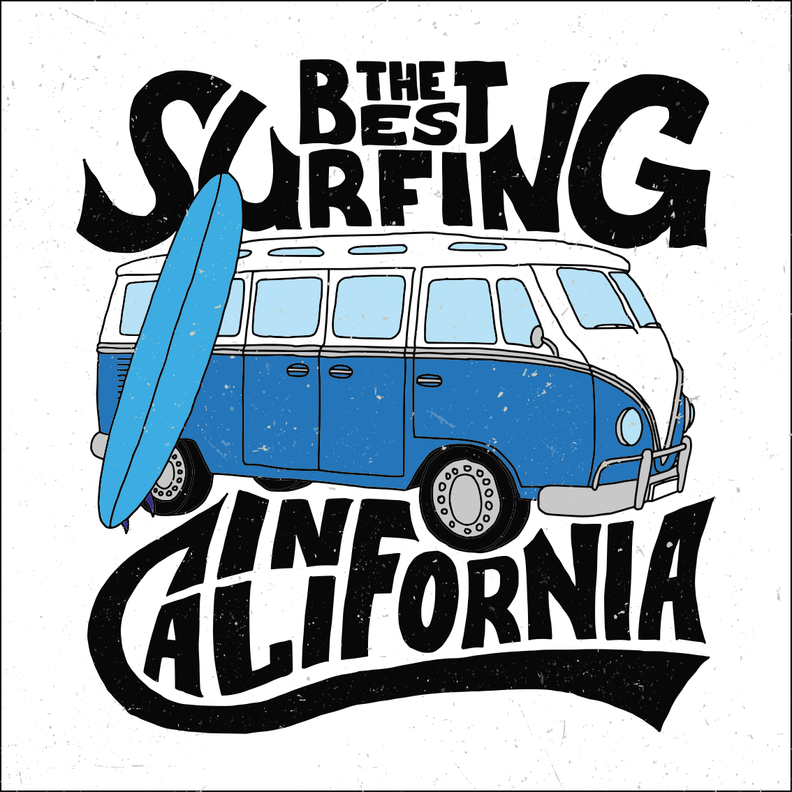 Spor afiş surfing california van - TenStickers